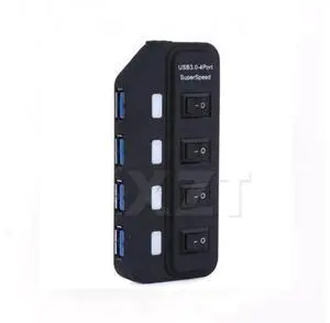 4 Port USB 3.0 Hub with Individual Power Switches, High Speed USB Splitter Expansion Adapter Portable USB Hub for Desktop PC Laptop 4 Port USB 3.0 Hub with Individual Power Switches, High Speed USB Splitter Expansion Adapter Portable USB Hub for Desktop PC Laptop