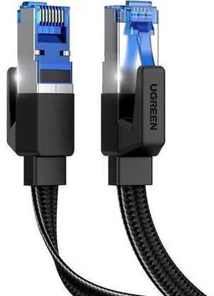 UGREEN Cat 8 Ethernet Cable 25FT Flat Braided LAN Cord, 40Gbps 2000MHz Heavy-Duty RJ45 Shielded Network Cable for Gaming PC, PS5, Xbox, Modem & Router UGREEN Cat 8 Ethernet Cable 25FT Flat Braided LAN Cord, 40Gbps 2000MHz Heavy-Duty RJ45 Shielded Network Cable for Gaming PC, PS5, Xbox, Modem & Router