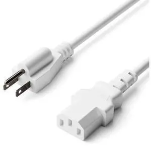 15FT White 3 Prong C13 AC Power Cord, NEMA 5-15P to IEC C13 4M Replacement Power Supply Cable for Desktop PC, Medical Equipment & Server 15FT White 3 Prong C13 AC Power Cord, NEMA 5-15P to IEC C13 4M Replacement Power Supply Cable for Desktop PC, Medical Equipment & Server