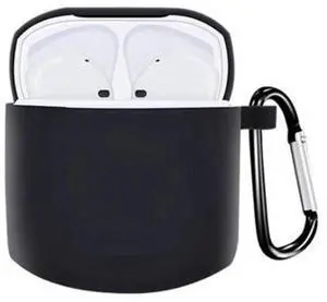 Black Silicone Earphone Protective Case, Waterproof Shockproof Cover with Anti-Lost Buckle Compatible with Bluetooth Wireless Earbuds Black Silicone Earphone Protective Case, Waterproof Shockproof Cover with Anti-Lost Buckle Compatible with Bluetooth Wireless Earbuds