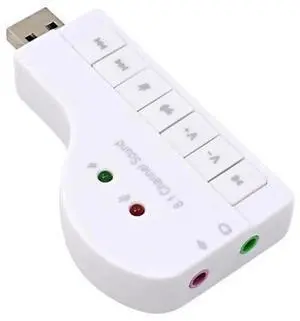 8.1 Channel 3D Surround External USB Sound Card Adapter, USB to 3.5mm Audio Jack Converter for Headset, Microphone, Laptop & Desktop PC 8.1 Channel 3D Surround External USB Sound Card Adapter, USB to 3.5mm Audio Jack Converter for Headset, Microphone, Laptop & Desktop PC