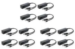 12 Pack 48V to 5V PoE Splitter, 2.4A PoE Power Adapter with Micro USB Output Plug, Power Supply for IP Camera, Raspberry Pi, Tablet & Micro USB Devices 12 Pack 48V to 5V PoE Splitter, 2.4A PoE Power Adapter with Micro USB Output Plug, Power Supply for IP Camera, Raspberry Pi, Tablet & Micro USB Devices