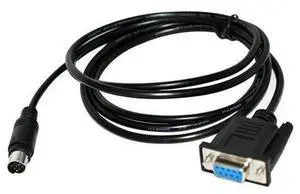 0.8M/1.8M DB9 Female to Mini DIN 8P MD8 Male Adapter Cable, D-SUB 9Pin PLC Programming Communication Wire for Flexem HMI Connect Mitsubishi FX Series PLC 0.8M/1.8M DB9 Female to Mini DIN 8P MD8 Male Adapter Cable, D-SUB 9Pin PLC Programming Communication Wire for Flexem HMI Connect Mitsubishi FX Series PLC