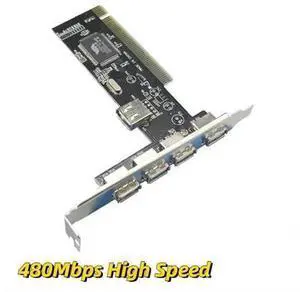 PCI to USB 2.0 Controller Card, 4 Port 480Mbps High Speed Expansion Hub Adapter with VIA Chipset, Internal PCI USB Expansion Card Support Windows 98 SE/2000/XP/ME/Vista, Plug & Play Hot Swap PCI Card PCI to USB 2.0 Controller Card, 4 Port 480Mbps High Speed Expansion Hub Adapter with VIA Chipset, Internal PCI USB Expansion Card Support Windows 98 SE/2000/XP/ME/Vista, Plug & Play Hot Swap PCI Card