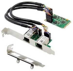 Mini PCIe Dual Copper Port Gigabit Ethernet Network Card, Realtek RTL8111F + ASM1182 Chipset Industrial LAN Adapter, 2×RJ45 10/100/1000Mbps Mini PCI Express Gigabit NIC for Industrial PC, Embedded Hos Mini PCIe Dual Copper Port Gigabit Ethernet Network Card, Realtek RTL8111F + ASM1182 Chipset Industrial LAN Adapter, 2×RJ45 10/100/1000Mbps Mini PCI Express Gigabit NIC for Industrial PC, Embedded Hos