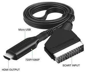 HDMI to SCART Converter Adapter, HD Video Audio Signal Upscale Transmitter Support PAL/NTSC Format, HDMI Input to SCART Output Converter for HDTV, DVD Player, Set Top Box, Old CRT Television Multimedi HDMI to SCART Converter Adapter, HD Video Audio Signal Upscale Transmitter Support PAL/NTSC Format, HDMI Input to SCART Output Converter for HDTV, DVD Player, Set Top Box, Old CRT Television Multimedi