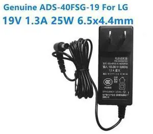 19V 1.3A 25W AC Power Adapter 6.5×4.4mm Plug, Replacement Charger ADS-40FSG-19 LCAP26-E, Compatible with LG E1948S E2242C E2249 24M35DB Monitor Power Supply Cord 19V 1.3A 25W AC Power Adapter 6.5×4.4mm Plug, Replacement Charger ADS-40FSG-19 LCAP26-E, Compatible with LG E1948S E2242C E2249 24M35DB Monitor Power Supply Cord