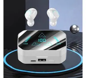 White Wireless Bluetooth Earbuds with Digital LED Display Charging Case, Soft Sleep Bluetooth Headphones Built-in HD Microphone, Noise Isolation Stereo Ear Buds for Sleep, Workout, Calls, Gaming & Dai White Wireless Bluetooth Earbuds with Digital LED Display Charging Case, Soft Sleep Bluetooth Headphones Built-in HD Microphone, Noise Isolation Stereo Ear Buds for Sleep, Workout, Calls, Gaming & Dai
