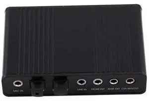 5.1 Channel USB External Sound Card with SPDIF Digital Audio Output, USB Audio Adapter for Desktop PC Laptop, 44.1KHz & 48KHz Sampling Rate, Plug and Play Black USB Sound Card Converter for Gaming Mus 5.1 Channel USB External Sound Card with SPDIF Digital Audio Output, USB Audio Adapter for Desktop PC Laptop, 44.1KHz & 48KHz Sampling Rate, Plug and Play Black USB Sound Card Converter for Gaming Mus