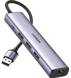UGREEN 5-in-1 USB 3.0 Multiport Hub with Gigabit RJ45 Ethernet Port, USB3.0 to LAN Network Adapter with Type-C PD Charging Port, High Speed Docking Station Compatible with MacBook, Surface, XPS, Windo UGREEN 5-in-1 USB 3.0 Multiport Hub with Gigabit RJ45 Ethernet Port, USB3.0 to LAN Network Adapter with Type-C PD Charging Port, High Speed Docking Station Compatible with MacBook, Surface, XPS, Windo