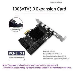 SA3110J PCI-E X1 SATA 3.0 Expansion Card 10 Port, Multi-Port SATA Controller Adapter Available in 8/10/12/16/24 Versions, 6Gbps Desktop HDD SSD Storage Expansion Card, Driver Required for SA3110J Chip SA3110J PCI-E X1 SATA 3.0 Expansion Card 10 Port, Multi-Port SATA Controller Adapter Available in 8/10/12/16/24 Versions, 6Gbps Desktop HDD SSD Storage Expansion Card, Driver Required for SA3110J Chip