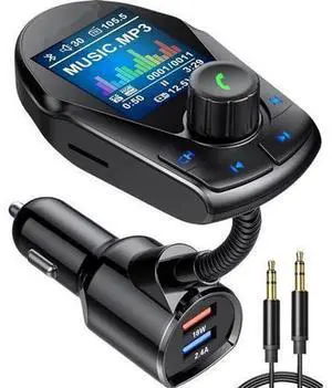 Upgraded Bluetooth FM Transmitter Car Radio Adapter, 1.8" Color Display Car FM Bluetooth Receiver with Hands-Free Call, 18W Fast Charge & 2.4A Dual USB Ports, Support TF Card MP3 Music Playback Upgraded Bluetooth FM Transmitter Car Radio Adapter, 1.8" Color Display Car FM Bluetooth Receiver with Hands-Free Call, 18W Fast Charge & 2.4A Dual USB Ports, Support TF Card MP3 Music Playback