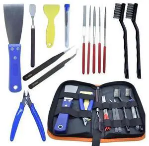 24Pcs 3D Printer Tool Kit, 3D Printing Nozzle Cleaning & Removal Tools Set with Wire Brush, Flush Cutter, Scraper, Diamond Files, Tweezers, Putty Knife for 3D Printing and Model Building 24Pcs 3D Printer Tool Kit, 3D Printing Nozzle Cleaning & Removal Tools Set with Wire Brush, Flush Cutter, Scraper, Diamond Files, Tweezers, Putty Knife for 3D Printing and Model Building