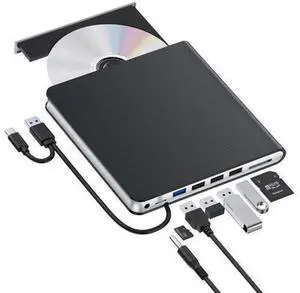 USB 3.0 & USB C External CD DVD Drive, Portable CD/DVD Burner Reader Writer, External DVD Player Compatible with Laptop Desktop PC, Windows 11/10/8/7, MacBook, Mac OS, Linux USB 3.0 & USB C External CD DVD Drive, Portable CD/DVD Burner Reader Writer, External DVD Player Compatible with Laptop Desktop PC, Windows 11/10/8/7, MacBook, Mac OS, Linux