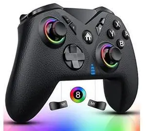 Wireless Switch Pro Controller for Nintendo Switch/Switch Lite/Switch OLED, Multi-Platform RGB Game Controller Compatible with Windows PC, iOS & Android, Switch Gamepad with LED Lights, Programmable B Wireless Switch Pro Controller for Nintendo Switch/Switch Lite/Switch OLED, Multi-Platform RGB Game Controller Compatible with Windows PC, iOS & Android, Switch Gamepad with LED Lights, Programmable B