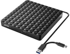 USB 3.0 & USB C External CD DVD Drive, Slim Portable Low Noise CD/DVD +/-RW Writer Burner Player, Optical Drive Compatible with Laptop Desktop PC, Windows 11/10/8/7/XP, Linux and MacOS USB 3.0 & USB C External CD DVD Drive, Slim Portable Low Noise CD/DVD +/-RW Writer Burner Player, Optical Drive Compatible with Laptop Desktop PC, Windows 11/10/8/7/XP, Linux and MacOS