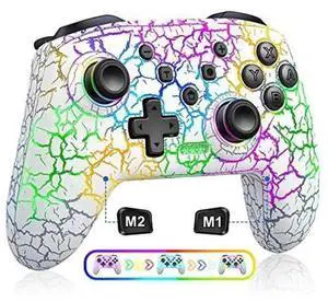 Wireless Switch Pro Controller, Compatible with Nintendo Switch/Switch Lite/Switch OLED, Multi-Platform Game Controller for PC, iOS, Android, 9 Adjustable LED Lights, Programmable Buttons, TURBO Funct Wireless Switch Pro Controller, Compatible with Nintendo Switch/Switch Lite/Switch OLED, Multi-Platform Game Controller for PC, iOS, Android, 9 Adjustable LED Lights, Programmable Buttons, TURBO Funct