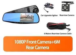4.3 Inch Mirror Dash Cam, Dual Lens 1080P HD Car Driving Recorder, 24H Parking Monitoring, Loop Video Recording, Front & Rear Camera, Included 32GB SD Card 4.3 Inch Mirror Dash Cam, Dual Lens 1080P HD Car Driving Recorder, 24H Parking Monitoring, Loop Video Recording, Front & Rear Camera, Included 32GB SD Card