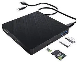 USB 3.0 & USB-C External CD DVD Drive, 8X DVD 24X CD Burner Writer, Portable Plug and Play DVD Player Compatible with Laptop, Desktop PC, Windows 11/10/8/7, MacOS and Linux USB 3.0 & USB-C External CD DVD Drive, 8X DVD 24X CD Burner Writer, Portable Plug and Play DVD Player Compatible with Laptop, Desktop PC, Windows 11/10/8/7, MacOS and Linux
