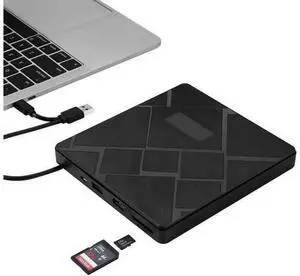 External CD DVD Drive, USB3.0 & Type-C Portable DVD RW CD Writer Burner with TF/SD Card Reader, Multifunctional Optical Drive Compatible with Mac, Laptops and Windows PC External CD DVD Drive, USB3.0 & Type-C Portable DVD RW CD Writer Burner with TF/SD Card Reader, Multifunctional Optical Drive Compatible with Mac, Laptops and Windows PC