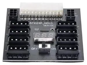 ATX Server PSU Power Breakout Board, 24Pin to 8 x IDE 4Pin + 2 x 6Pin Power Supply Board, Power Converter Module for CHIA ETH BTC Mining Rig Miner ATX Server PSU Power Breakout Board, 24Pin to 8 x IDE 4Pin + 2 x 6Pin Power Supply Board, Power Converter Module for CHIA ETH BTC Mining Rig Miner