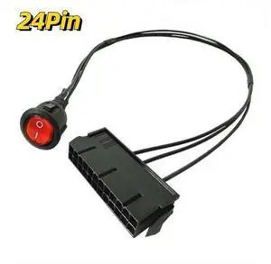 ATX PSU Power Supply Tester Jumper Cable with ON/OFF Switch, 24Pin Female Starter Boot Jumper, 54cm Tin-Copper Wire for PC ATX Power Supply Testing ATX PSU Power Supply Tester Jumper Cable with ON/OFF Switch, 24Pin Female Starter Boot Jumper, 54cm Tin-Copper Wire for PC ATX Power Supply Testing