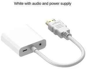 HDMI Compatible to VGA Converter Adapter with Audio & Power Port, Supports 1080P HD for Laptop PC Monitor TV Projector HDMI Compatible to VGA Converter Adapter with Audio & Power Port, Supports 1080P HD for Laptop PC Monitor TV Projector