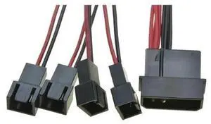 IDE 4Pin Male to 4 x 3Pin Fan Male Y Splitter Power Cable, D Plug to 3Pin Cooling Fan Extension Wire, 12V for PC Chassis Cooler Fan Expansion IDE 4Pin Male to 4 x 3Pin Fan Male Y Splitter Power Cable, D Plug to 3Pin Cooling Fan Extension Wire, 12V for PC Chassis Cooler Fan Expansion