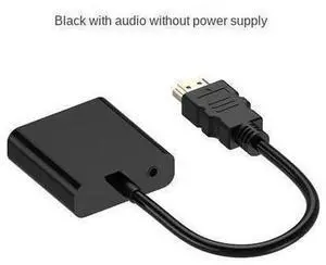 HDMI Compatible to VGA Converter Adapter with Audio & External Power Port, Full HD 1080P Signal Conversion for Laptop PC Monitor TV Projector, Black with Audio Output HDMI Compatible to VGA Converter Adapter with Audio & External Power Port, Full HD 1080P Signal Conversion for Laptop PC Monitor TV Projector, Black with Audio Output