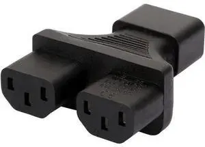 IEC320 Power Converter Adaptor, IEC C14 to Dual C13 Splitter Adapter, Universal IEC Socket Power Connector for Computer, TV, PDU, UPS Power Cord Connection IEC320 Power Converter Adaptor, IEC C14 to Dual C13 Splitter Adapter, Universal IEC Socket Power Connector for Computer, TV, PDU, UPS Power Cord Connection