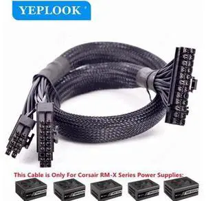 10Pin+18Pin to 24Pin 20+4Pin Sleeved Modular PSU Cable, ATX Motherboard Power Cord Compatible with Corsair RMx Series RM550x RM650x RM750x RM850x RM1000x 10Pin+18Pin to 24Pin 20+4Pin Sleeved Modular PSU Cable, ATX Motherboard Power Cord Compatible with Corsair RMx Series RM550x RM650x RM750x RM850x RM1000x