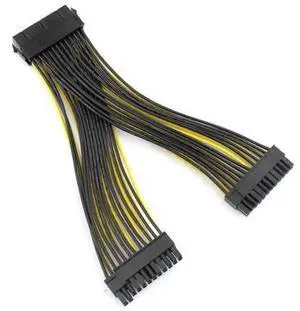 24P 20+4 Pin Dual PSU Power Supply Cable, 18AWG 20cm ATX Motherboard Mainboard Adapter Connector, Mining Rig Extension Jumper Cable 24P 20+4 Pin Dual PSU Power Supply Cable, 18AWG 20cm ATX Motherboard Mainboard Adapter Connector, Mining Rig Extension Jumper Cable
