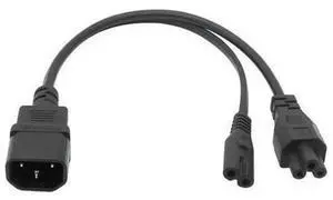 IEC 320 C14 Male to Dual C13 Female Y Splitter Power Cord, C14 to 2 Way C13 Power Adapter Cable, 250V 10A IEC Splitter Cable PW-038 for Server, PDU, Computer, Network Rack Equipment Power Connection IEC 320 C14 Male to Dual C13 Female Y Splitter Power Cord, C14 to 2 Way C13 Power Adapter Cable, 250V 10A IEC Splitter Cable PW-038 for Server, PDU, Computer, Network Rack Equipment Power Connection