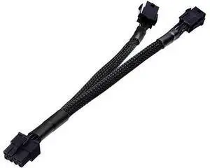 9 Inches Braided Sleeved Dual 6 Pin Female to 8 Pin Male GPU Power Adapter Cable, PCIe 6Pin to 8Pin Graphics Card Power Conversion Cord for Desktop Gaming Video Card Upgrade 9 Inches Braided Sleeved Dual 6 Pin Female to 8 Pin Male GPU Power Adapter Cable, PCIe 6Pin to 8Pin Graphics Card Power Conversion Cord for Desktop Gaming Video Card Upgrade