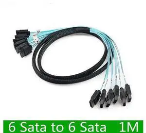 6PCS/Set SATA 3 Data Cables, 1M SAS SATA III High Speed 6Gbps Transmission Cord, Internal Hard Drive Cable for Server, NAS, Workstation, BTC Mining Rig, 2.5/3.5 Inch HDD, SSD & Optical Dri 6PCS/Set SATA 3 Data Cables, 1M SAS SATA III High Speed 6Gbps Transmission Cord, Internal Hard Drive Cable for Server, NAS, Workstation, BTC Mining Rig, 2.5/3.5 Inch HDD, SSD & Optical Dri