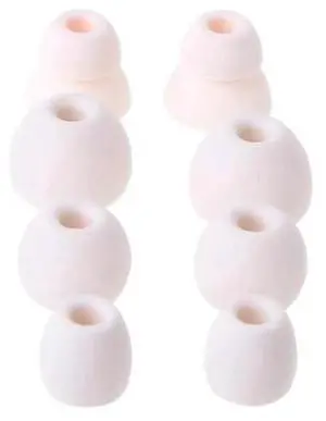 4 Pairs Silicone Ear Tips, Soft In-Ear Earphone Replacement Earbud Covers, Comfortable Noise Isolation Ear Tips Fit Power Earbuds, White Color 4 Pairs Silicone Ear Tips, Soft In-Ear Earphone Replacement Earbud Covers, Comfortable Noise Isolation Ear Tips Fit Power Earbuds, White Color