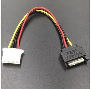 SATA To IDE Power Cable, 15Pin SATA Male to 4Pin Molex D Port Female + SATA Female Splitter Extension Cord, Computer Power Adapter Cable for HDD, SSD, Optical Drive, Compatible with All ATX PSU Hard D SATA To IDE Power Cable, 15Pin SATA Male to 4Pin Molex D Port Female + SATA Female Splitter Extension Cord, Computer Power Adapter Cable for HDD, SSD, Optical Drive, Compatible with All ATX PSU Hard D