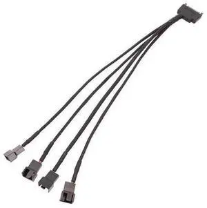 Black Sleeved 30cm Fan Splitter Power Cable, 12V 4-Pin to 6 Port 3Pin/4Pin Connector, 1 In 4 Molex IDE Cooling Fan Extension Cord for PC Computer Chassis DIY Cooling Mod Black Sleeved 30cm Fan Splitter Power Cable, 12V 4-Pin to 6 Port 3Pin/4Pin Connector, 1 In 4 Molex IDE Cooling Fan Extension Cord for PC Computer Chassis DIY Cooling Mod