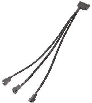 Black Sleeved 30cm Fan Splitter Power Cable, 12V 4-Pin to 3 Port 3Pin/4Pin Connector, 1 In 3 Molex IDE Cooling Fan Extension Cord for PC Chassis Computer DIY Cooling Mod Black Sleeved 30cm Fan Splitter Power Cable, 12V 4-Pin to 3 Port 3Pin/4Pin Connector, 1 In 3 Molex IDE Cooling Fan Extension Cord for PC Chassis Computer DIY Cooling Mod