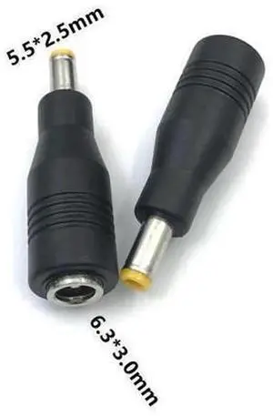 5.52.5 Male to 6.33.0 Female DC Power Adapter Plug Connector, Universal DC Tip Converter, AC DC Notebook Laptop Charging Power Conversion Tip, 1 Piece Per Pack 5.52.5 Male to 6.33.0 Female DC Power Adapter Plug Connector, Universal DC Tip Converter, AC DC Notebook Laptop Charging Power Conversion Tip, 1 Piece Per Pack