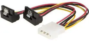 CableCreation Molex 4 Pin to 2 x SATA 15 Pin Power Cable, 6 Inch Down Angle Female SATA Connector, Internal PC Hard Drive Power Splitter Cable, 2 Pack CableCreation Molex 4 Pin to 2 x SATA 15 Pin Power Cable, 6 Inch Down Angle Female SATA Connector, Internal PC Hard Drive Power Splitter Cable, 2 Pack