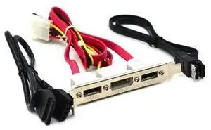 2 Ports SATA to eSATA PCI Bracket Cable, 3-in-1 Adapter with IDE 4 Pin Power, 30cm 2ft Extension Cord, Convert Internal SATA to External eSATA for Desktop PC Chassis Expansion Slot, Universal Compatib 2 Ports SATA to eSATA PCI Bracket Cable, 3-in-1 Adapter with IDE 4 Pin Power, 30cm 2ft Extension Cord, Convert Internal SATA to External eSATA for Desktop PC Chassis Expansion Slot, Universal Compatib
