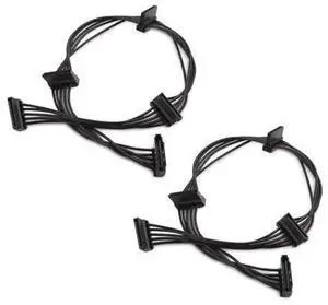 2-Pack 15 Pin SATA Male to 4 SATA Female Power Splitter Cable, 18 Inches SATA Power Extension Cord for 2.5 SSD, 3.5 HDD, Optical Drives, PC Storage Expansion 2-Pack 15 Pin SATA Male to 4 SATA Female Power Splitter Cable, 18 Inches SATA Power Extension Cord for 2.5 SSD, 3.5 HDD, Optical Drives, PC Storage Expansion