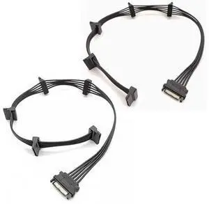 2 Pack SATA Power Splitter Cable 1 to 5, 19.7in(500mm) 15 Pin Male to Female SATA Power Cable Splitter, Power Up to 5 HDD SSD Optical Drives, Universal for WD Seagate Samsung Toshiba SATA Storage Devi 2 Pack SATA Power Splitter Cable 1 to 5, 19.7in(500mm) 15 Pin Male to Female SATA Power Cable Splitter, Power Up to 5 HDD SSD Optical Drives, Universal for WD Seagate Samsung Toshiba SATA Storage Devi