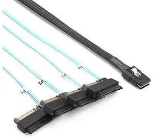 Internal Mini SAS Cable SFF-8087 to 4 SFF-8482, Serial Attached SCSI SAS Breakout Cable, HD Mini SAS Host to 4 SATA 15+7Pin Hard Drives, 6Gbps Data Cable for Server RAID Storage System Internal Mini SAS Cable SFF-8087 to 4 SFF-8482, Serial Attached SCSI SAS Breakout Cable, HD Mini SAS Host to 4 SATA 15+7Pin Hard Drives, 6Gbps Data Cable for Server RAID Storage System