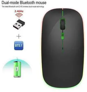 M40 Dual Mode Wireless Mouse, 2.4G & Bluetooth Connection, Multi-Color Glowing Silent Click Mouse, Portable Wireless Mice for Laptop Desktop PC Office Daily Use M40 Dual Mode Wireless Mouse, 2.4G & Bluetooth Connection, Multi-Color Glowing Silent Click Mouse, Portable Wireless Mice for Laptop Desktop PC Office Daily Use