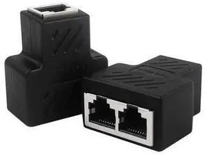 Black RJ45 Splitter Coupler Ethernet LAN Cable Extender Adapter, Cat5 Modular Plug RJ45 Contact Splitter for Stable Internet Connection, Network Connection Sharing Connector Black RJ45 Splitter Coupler Ethernet LAN Cable Extender Adapter, Cat5 Modular Plug RJ45 Contact Splitter for Stable Internet Connection, Network Connection Sharing Connector