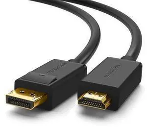 UGREEN 4K DisplayPort to HDMI Cable, Uni-Directional UHD DP to HDMI Video Cord, DP Male to HDMI Male Connector for Computer, HDTV, Monitor, Projector, Laptop, 6FT Length UGREEN 4K DisplayPort to HDMI Cable, Uni-Directional UHD DP to HDMI Video Cord, DP Male to HDMI Male Connector for Computer, HDTV, Monitor, Projector, Laptop, 6FT Length