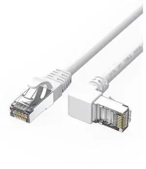 90 Degree Upward Angled CAT6 Ethernet Cable, White 3FT RJ45 Gigabit LAN Network Cord, Right Angle Cat6 RJ45 Patch Cable, Support 250MHz Bandwidth & 1Gbps Data Transmission for Router, Modem, PC, Game 90 Degree Upward Angled CAT6 Ethernet Cable, White 3FT RJ45 Gigabit LAN Network Cord, Right Angle Cat6 RJ45 Patch Cable, Support 250MHz Bandwidth & 1Gbps Data Transmission for Router, Modem, PC, Game