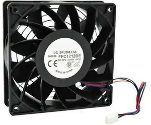 120mm 12cm High CFM PC Case Cooling Fan FFC1212DE, DC 12V 3-Pin 3-Wire Computer CPU Cooler Fan, 4000RPM 200CFM High Speed Fan with Metal Finger Safety Guard Grill for Chassis & Industrial Cooling 120mm 12cm High CFM PC Case Cooling Fan FFC1212DE, DC 12V 3-Pin 3-Wire Computer CPU Cooler Fan, 4000RPM 200CFM High Speed Fan with Metal Finger Safety Guard Grill for Chassis & Industrial Cooling